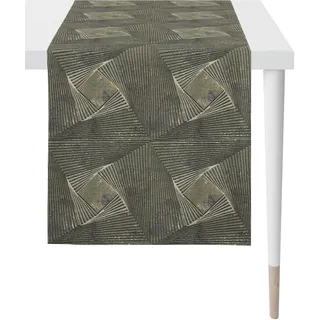 APELT Tischläufer APELT "1307 Loft Style, Jacquard", grau (grau, natur), B:43cm L:135cm, Polyester, Viskose, Tischdecken, Fleckschutz