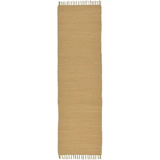 THEKO Happy Cotton Fleckerl Handwebteppich 70 x 250 cm Beige