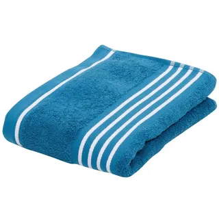 Badetuch GÖZZE "Rio", blau (petrol, weiß), B:70cm L:140cm, Walkfrottee, Obermaterial: 100% Baumwolle, Handtücher, Badetuch, mit feiner Streifenbordüre