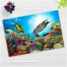 Bild Schreibtischunterlage für Kinder Unterwasserwelt, aus hochwertigem Vinyl , 60 x 40 cm