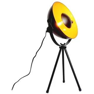 BarcelonaLED Tischleuchte, Vintage-Stativ, Schwarz und Gold, nordisch, Retro, industriell, mit Schalter, E14 LED-Fassung für Wohnzimmer, Nachttisch