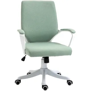 Vinsetto Bürostuhl Drehstuhl höhenverstellbarer dick gepolstert Polyester Grün+Weiß , Hellgrün , Kunststoff , 69x100x62 cm , Büromöbel, Bürostühle, Drehstühle