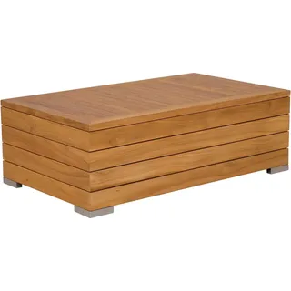 Teako Design Couchtisch 120x70cm Teakholz + Edelstahl Korsika – Massivholz, Wetterfest & Modernes Design