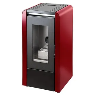 Kaminofen , Bordeaux , Metall , 42.5x82.5x46.0 cm , Made in Italy , Aschebehälter, raumluftunabhängig, WLAN-fähig, elektrische Zündung, automatische Luftregelung, selbstreinigende Scheibe , Kleinmöbel, Kamine & Zubehör, Kaminöfen