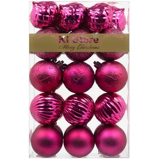Busybee weihnachtskugeln 30 Stücke 6CM Ornamente Macarons für Weihnachtsbaum Rosa Christbaumkugeln Weihnachtsdekoration Kugeln