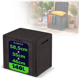 KADAX Gartenbox "Grewena", Gartenbox für Garten und Terrasse, Gartenbox 140L - Braun