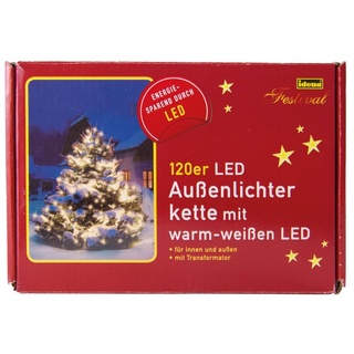 IDENA Lichterkette 120 LED warmweiß, 20m