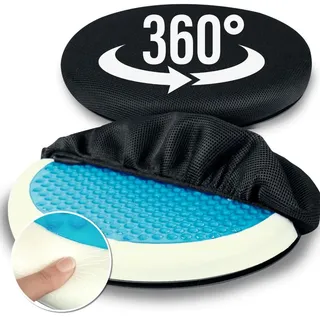 Eloneo Drehkissen für Autositz mit Gel, Einstiegshilfe/Ausstiegshilfe, inkl. Bezug Ø 40 Kissen 1 St schwarz