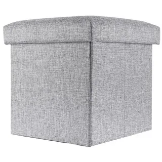 Intirilife Sitzwürfel Faltbar 30/30/30 cm (Grau) , Textil , 30x30x30 cm , Wohnzimmer, Sessel, Hocker & Hockerbänke, Sitzwürfel