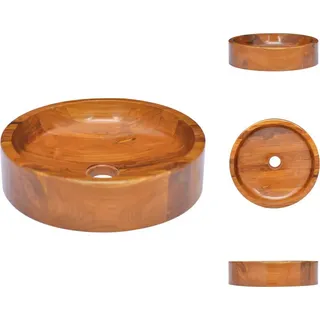 vidaXL Waschbecken Massivholz Teak 40x10 cm - Badezimmer-Waschbecken - Braun