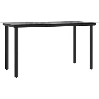 vidaXL Garten-Esstisch Schwarz 200x100x74 cm Stahl und Hartglas - Schwarz