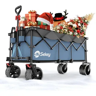 Sekey Bollerwagen XXXL faltbar blau/grau