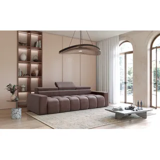 Bigsofa Couchgarnitur DARCY Megasofa in Stoff Salvador Braun - Braun