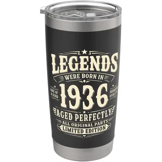 90. Geburtstag Mann Frau Geschenk Vintage Jahrgang 1936 Doppelwandiger Edelstahl-Thermobecher