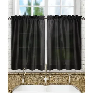 Ellis Vorhang Stacey Ballon Querbehang, schwarz, 56 x 36 Tiers