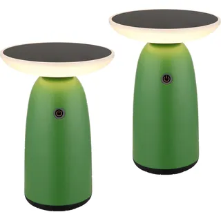Tischlampe kabellos Akku 2er Set Solar Tischleuchte Außen Solarleuchte Grün - Grün, Blau, Schwarz