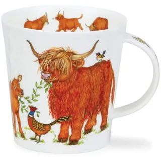 DUNOON Cairngorm Shape 0,48 Liter Fine Bone China Becher Hairy Highlanders Kuh Design