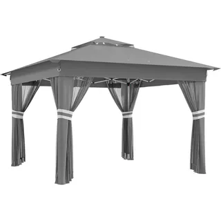 Outsunny Faltpavillon, Blau, Metall, Oxfordstoff , Grau , 336x270x336 cm , Sonnenschutz, Pavillons