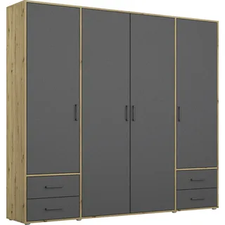 Rauch »Kleiderschrank Schrank Garderobe Wäscheschrank VOYAGER« in 3 verschiedenen Ausstattungen BASIC/CLASSIC/PREMIUM, moderne Griffe in Graumetallic mit Außenschubkästen MADE IN GERMANY