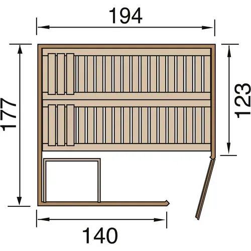 Bild von Sauna »Varberg«, (Set), 7,5 kW-Ofen mit digitaler Steuerung, beige