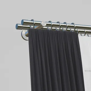 INDEKO Gardinenstange »Linz« Ø 20 mm 2 läufig-läufig Wunschmaßlänge Komplett-Set inkl. Montagematerial indeko edelstahlfarben B/L: cm Ø 20 mm