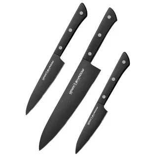 Samura Shadow Messerset 3-tlg. Schwarz/Grau