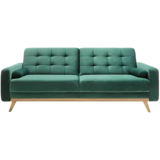 Stylife Schlafsofa , Grün, Türkis , Holz , Buche , vollmassiv , Füllung: Schaumstoffflocken , 224x87x89 cm , Bettkasten erhältlich, Schlafen auf Sitzhöhe, Bettfunktion erhältlich, Rücken echt, Armteil links, Armteil rechts , Wohnzimmer, Sofas & Couches, Schlafsofas, Klappsofas