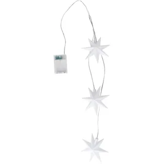 Ideen mit Herz LED-Sterne-Trio zum Hängen | batteriebetrieben | Ø12cm je Stern | Timer-Funktion: 6 Stunden AN | 18 Stunden AUS | jeweils 1 LED-Licht in Warmweiß | Fenster-Deko zu Weihnachten