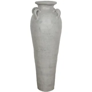 Alexandra House Living Bodenvase Grau Terrakotta 33 x 100 x 33 cm mit Griffen