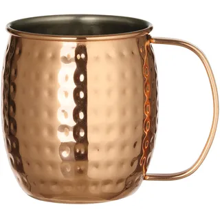 HENDI Moscow Mule Becher, Bierbecher, Kupferbecher, mit Griff, Bier, Cocktail, Wein, Bar, Party, 0,5L, ø97x(H)100mm, Edelstahl, verkupfert