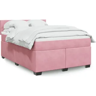 Langlebige Boxspringbett mit Matratze Rosa 160x200 cm Samt Gästebett mit Lattenrost Möbel3197669 - Rosa