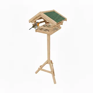 Relaxdays Vogelfutterhaus aus Tannenholz, Natur