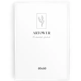 Artower® Bilderrahmen Weiß Metall Dünner Rahmen für 40 x 60 cm | Posterrahmen Groß Collage | Picture Frame Metal 40x60 cm | Aluminium Schmal Bilderrahmen | White Poster Rahmen