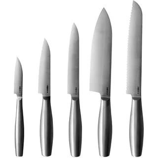 BOSKA Küchenmesser set Copenhagen 5-teilig - Kochmesser - Messerset - Inkl. Brotmesser - Scharfes Küchenmesser - Edelstahl - Messer - Spülmaschinenfest