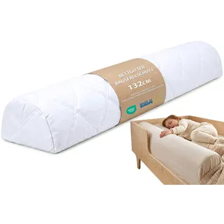 Bettgitter Rausfallschutz Bett – 132 cm Baby Reise Fallschutz Bettkantenschutz für Kinderbett Kinder Absturzsicherung Bettrolle Schaum Schutz Rausfallen