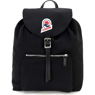 Invicta ALPINO HERITAGE Rucksack, Backpack, Daypack, Tasche, Italienisches Design mit Lederdetails;Leicht und Kompakt für Reise und Ausflüge, Damen, Herren & Teenager, schwarz