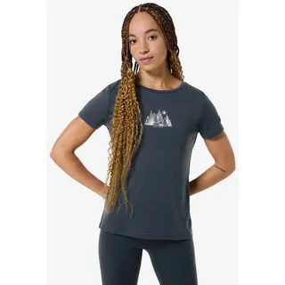 super.natural Damen Top Mountain Art T-Shirt (Größe L, blau)