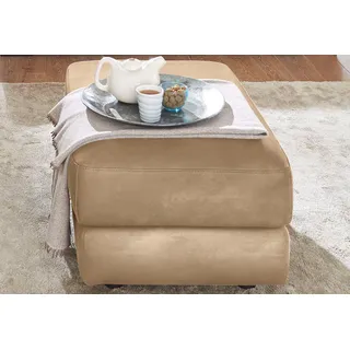 CALIA ITALIA Hocker »Gaia, in edlem Design und mit erstklassigem Sitzkomfort«, aus pflegeleichtem Luxus-Microfaser Ginevra Hydro Care, beige