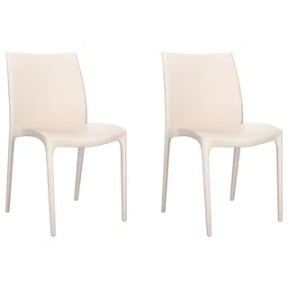 vidaXL Gartenstühle 2 Stk. Creme 50x46x80 cm Polypropylen - Creme