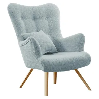 MIRJAN24 Sessel Zawil Boucle, Vintage Relaxsessel, Polstersessel, Wohnzimmersessel vom Hersteller (Farbe: Baloo 2086) - Türkis