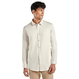 Kut for You Men's Regular Fit Long Sleeve Dress Shirt | Color: Beige | Size: Large | Material: Cotton | for Men & Boys | Lightweight | Button-Down Collar | Classic Fit