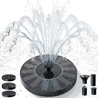 AMZtime Neuestes Upgrade Solar Springbrunnen für Außen mit 6 Effekte | Solarbrunnen für Draussen, Solar schwimmender Fontäne Pumpe für Wasserspiele,Gärten,Vogeltränken,Teich oder Fisch-Behälter