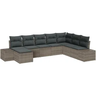 vidaXL Gartensofa-Set mit Kissen Grau