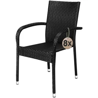 CASARIA Gartenstuhl Gartensessel 56 x 56 x 0 cm schwarz 8 St.