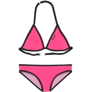 Bench. Triangel-Bikini mit Logoprint an Top und Hose, pink, schwarz