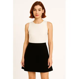 Strickrock ONLY "ONLAMA LIFE SKATER SKIRT CC KNT", Damen, Gr. XS (34), schwarz, Strick, Obermaterial: 85% Polyester, 15% Baumwolle, unifarben, regular fit kurz, Röcke Strickrock