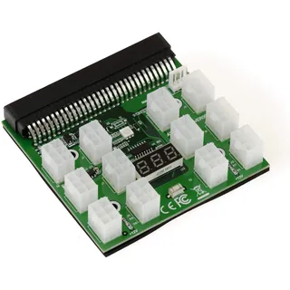 KALEA-INFORMATIQUE 1200w 750w Breakout Board für HP-Netzteile - 12 P6-Anschlüsse - Spannungsanzeige - Mit Synchronisierung der zweiten Stromversorgung.
