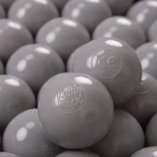 KiddyMoon 1200 ∅ 6Cm Kinder Bälle Für Bällebad Spielbälle Baby Plastikbälle Made In EU, Grau