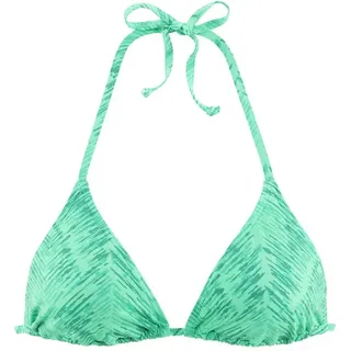 JETTE Triangel-Bikini-Top Damen grün bedruckt Gr.38 Cup C/D