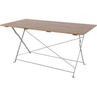 Biergarten Tisch Klapptisch Gartentisch klappbar Akazie Stahl 120x70cm - Grau, Braun